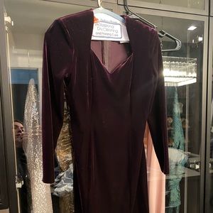 Maroon velvet dress